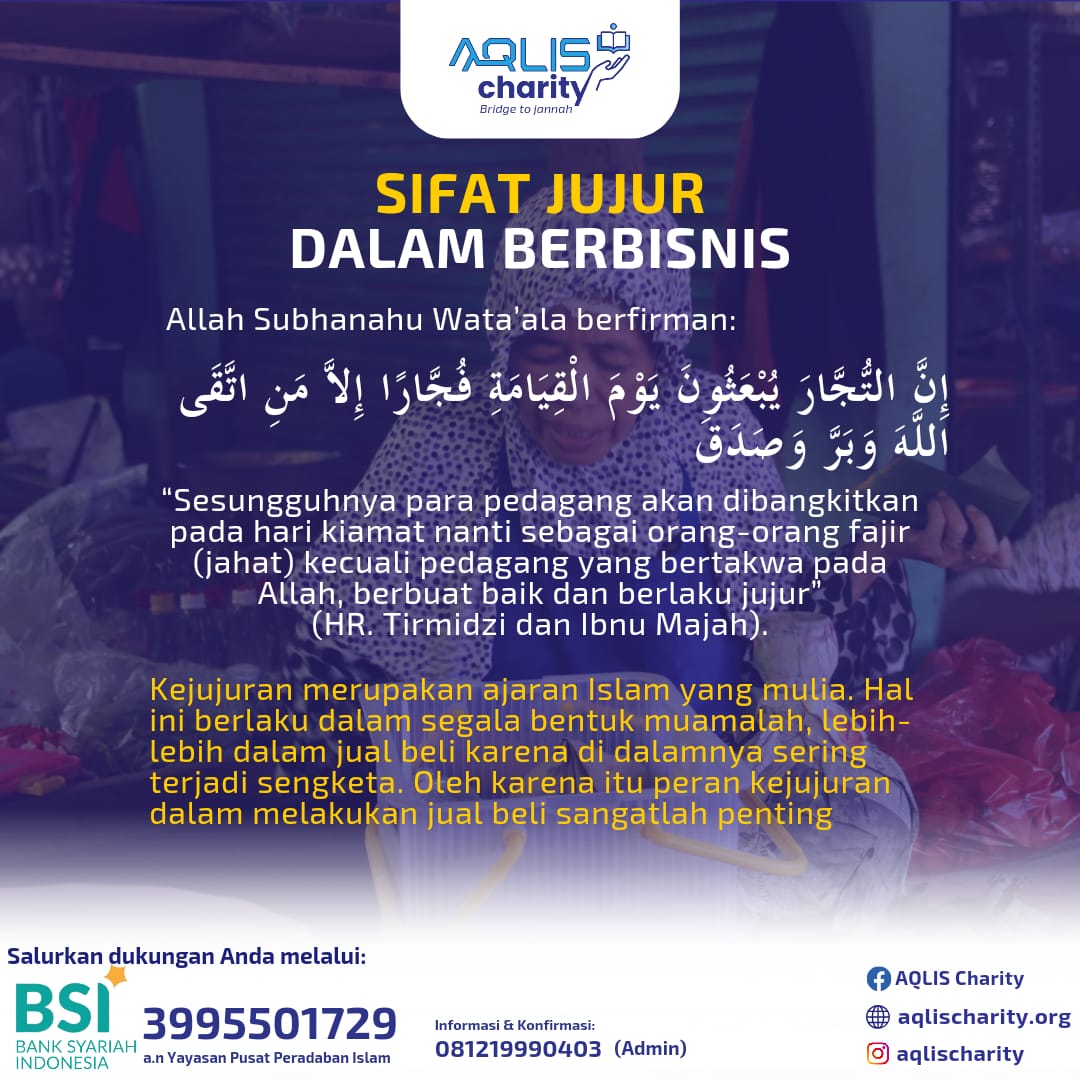 SIFAT JUJUR DALAM BERBISNIS