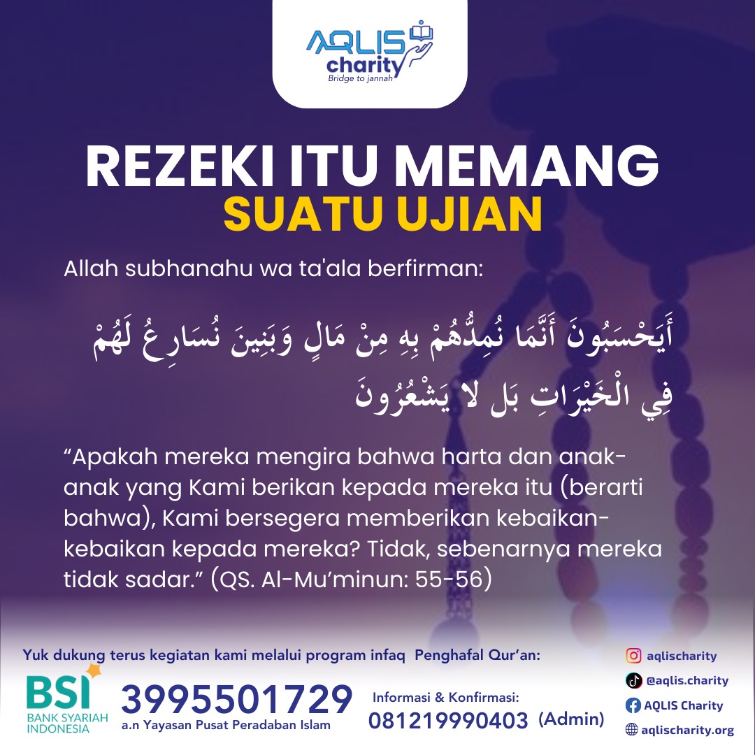 REZEKI ITU MEMANG SUATU UJIAN