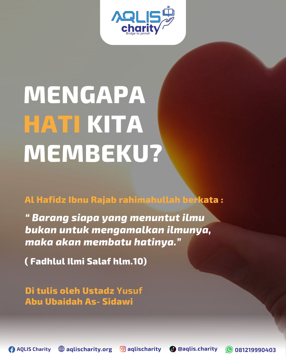 MENGAPA HATI KITA MEMBEKU?